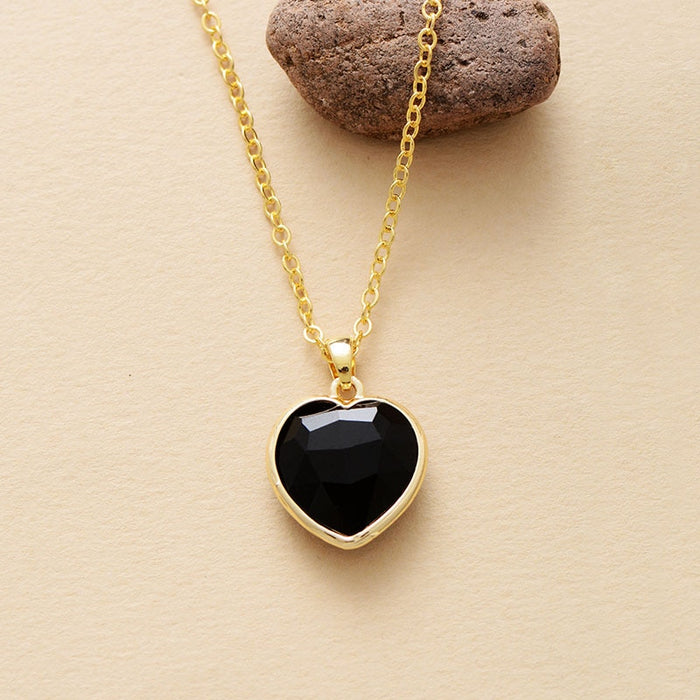 'Onyx Heart' Pendant Necklace - Allora Jade