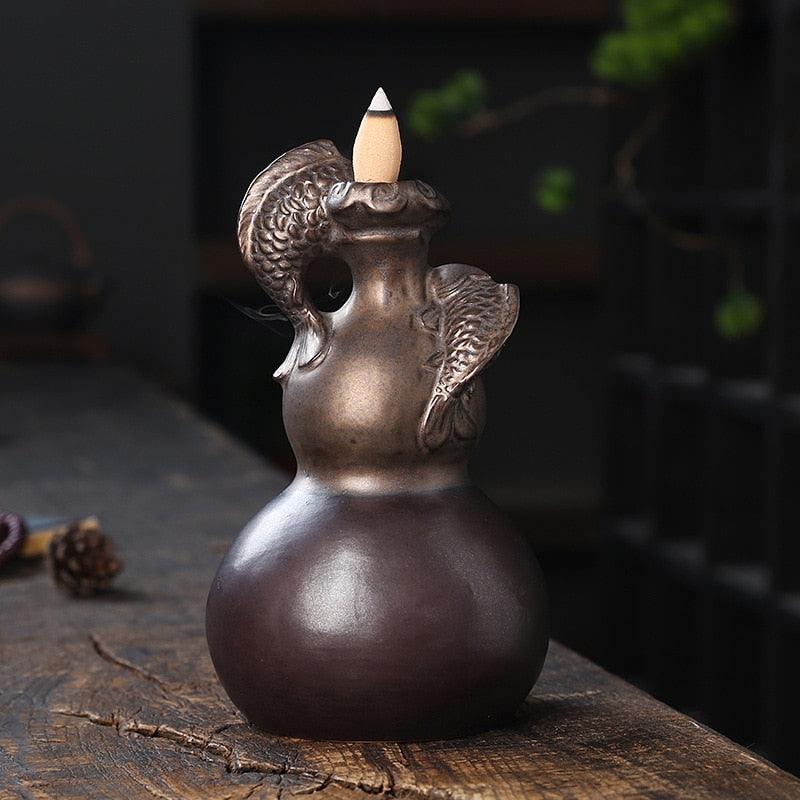 'Lucky Carp' Ceramic Incense Holder - Decor Incense Holder - Allora Jade