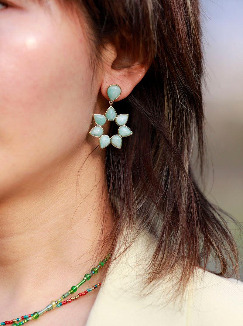 'Gurawiny' Amazonite Drop Earrings - Womens Earrings Crystal Earrings - Allora Jade