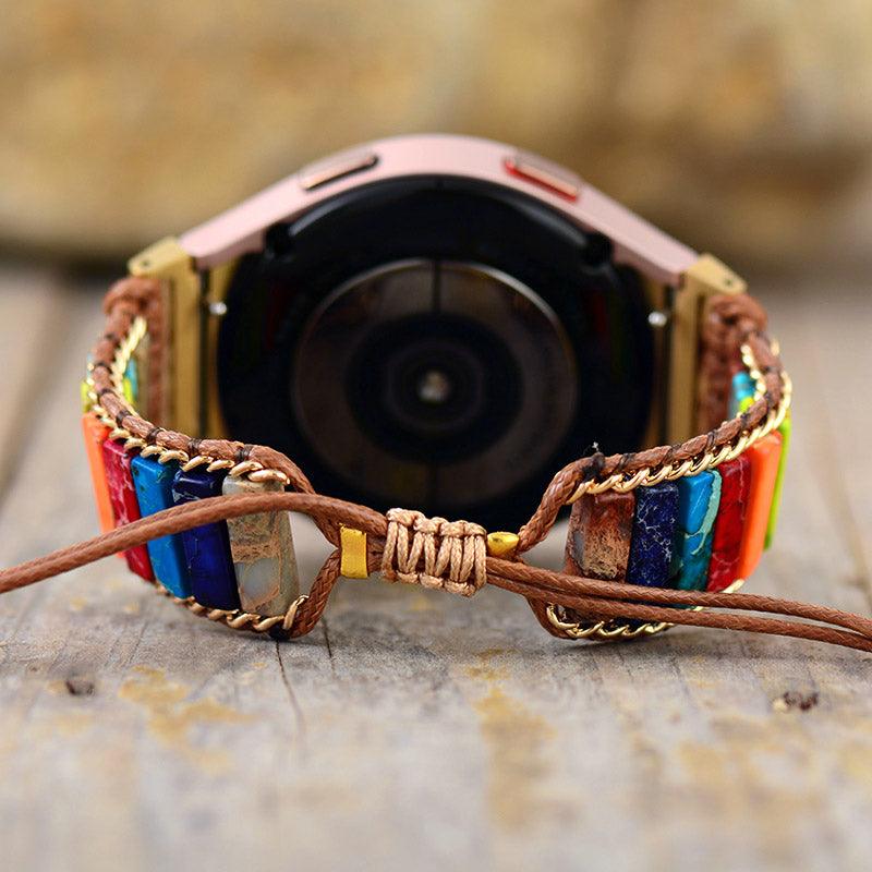 Chakra Jasper Samsung Galaxy Watch 4 Band - Womens Crystal Watch Bands - Allora Jade