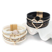 'Dalgu' Heart Charm Cuff Bracelet - white - Womens Bracelets - Allora Jade